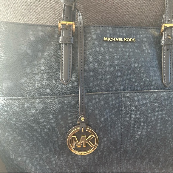 Michael Kors Women’s Large Blue Leather Tote Bag - Picture 3 of 10